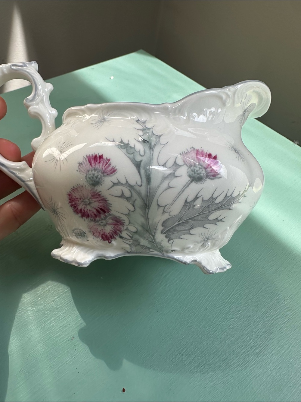 VTG Paragon Fine Bone China Gravy Boat/Creamer Thistle Pattern